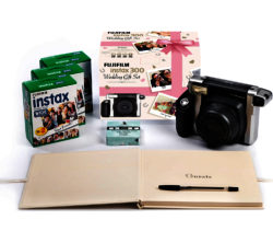 FUJIFILM  Instax WIDE 300 Instant Camera Wedding Bundle - Black & Silver